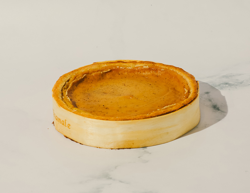 Flan à partager en quatre parts